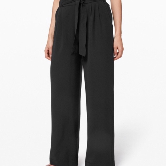 EuC LuLuLem0n LiGhtWeiGht NoiR wiDe leG tiE PaNts siZe 2 - Picture 5 of 14